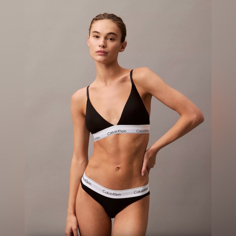 Calvin Klein Black Padded Triangle Bra